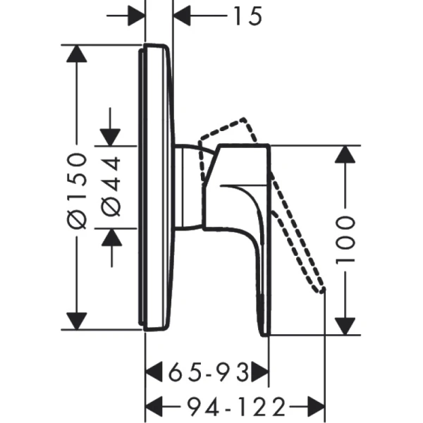 смеситель для душа hansgrohe rebris s 72667670