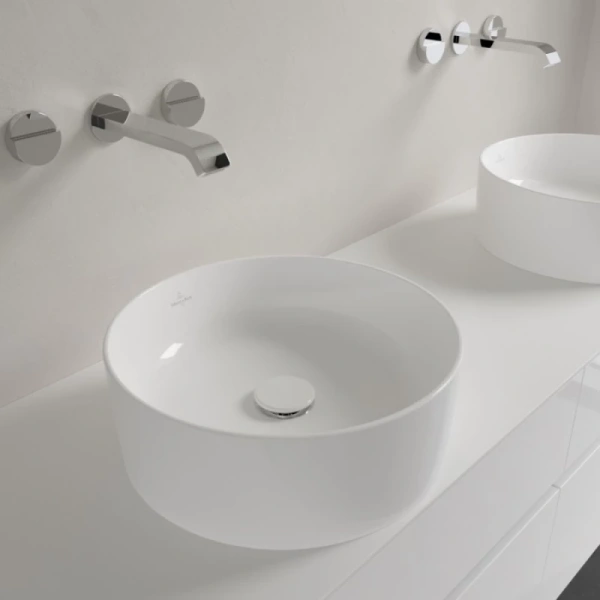 раковина villeroy & boch collaro 4a184001 накладная, ø40 см, альпийский белый