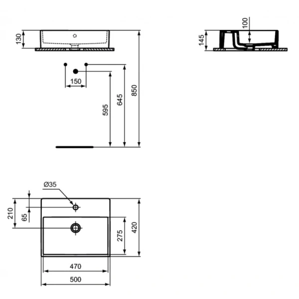 раковина накладная ideal standard strada 50см, k081601 белая