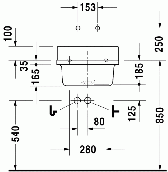 раковина подвесная duravit starck 3 03134800001 48 см техническая с покрытием wondergliss