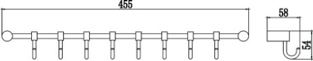 планка с крючками savol s-006208