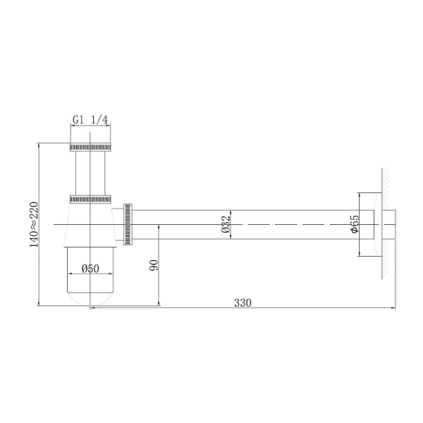 сифон abber af0032rg для раковины, розовое золото