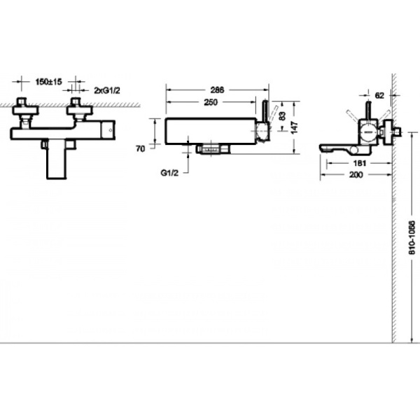 смеситель для ванны с душем bravat arc f66061c-01a-eng хром