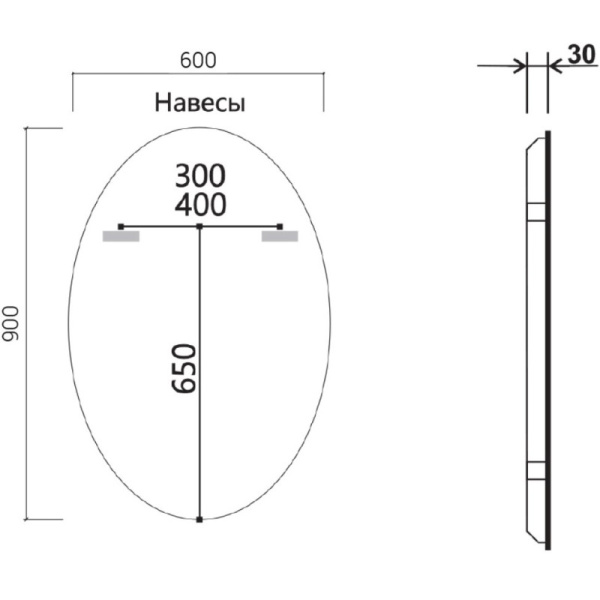 зеркало 60х90 см vincea vlm-3bl900