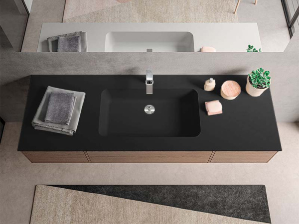 раковина накладная 106 berloni bagno suite lavqadincxr57 190, цвет nero opaco