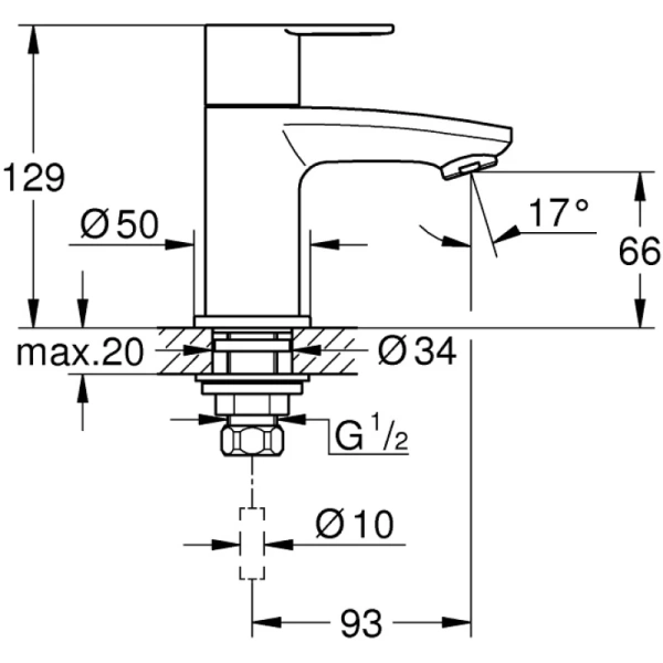 вертикальный вентиль grohe eurostyle cosmopolitan 23039002