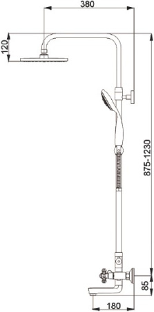 душевая стойка raiber r0802