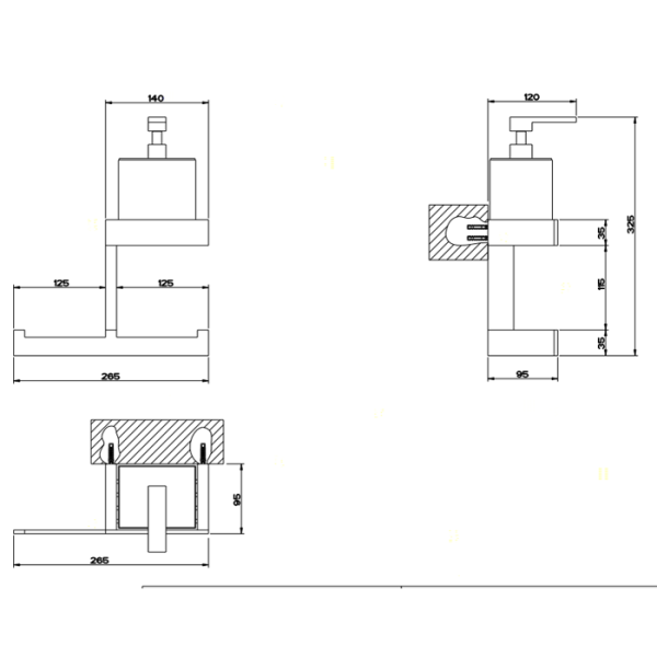 Подвесная стойка Gessi Rettangolo 20879#031