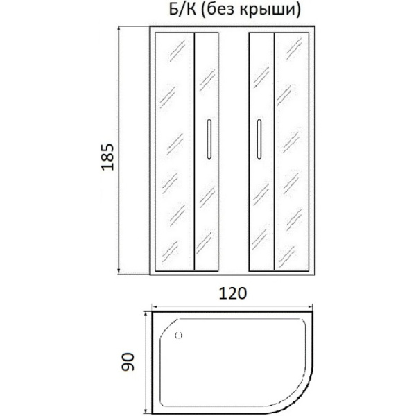душевой уголок river don xl 120×90 мт l 10000003376 без поддона