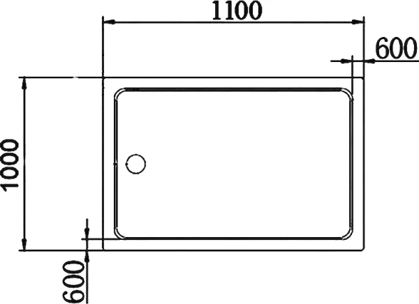 акриловый поддон 110x100 см cezares tray-a-ah-110/100-15-w