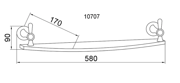 Стеклянная полка Boheme Puro 10707 Хром