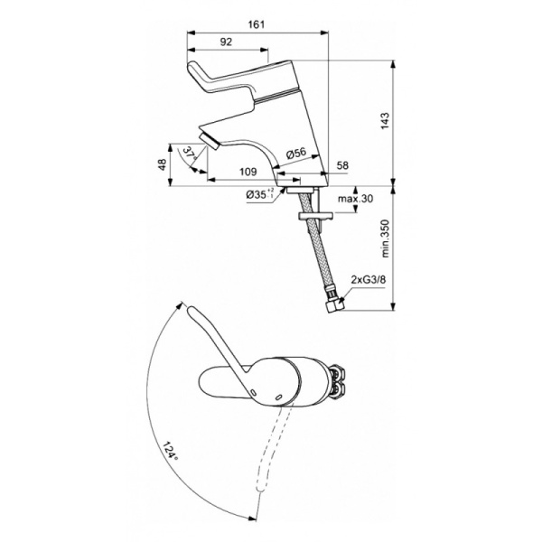 смеситель для раковины ideal standard ceraplus b8220aa