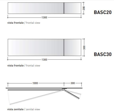 Зеркало поворотное Flaminia Line BASC30, 130х30 см