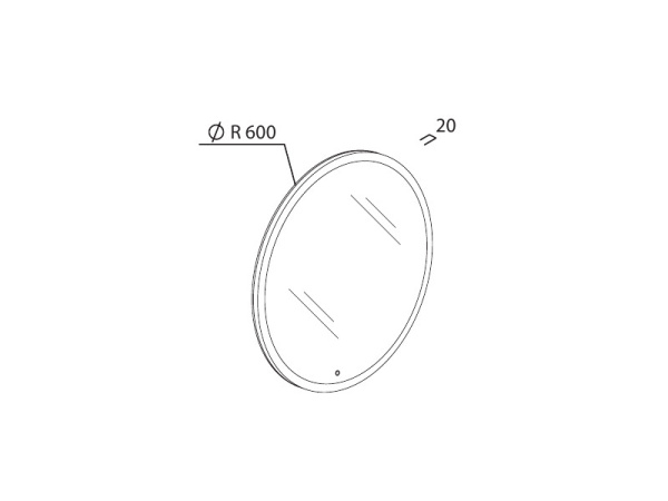 зеркало ø60 см berloni bagno four seasons fsn 0600 d l с led подсветкой и сенсорным выключателем