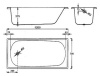 стальная ванна blb europa b20e22001 120x70см, без гидромассажа, цвет белый