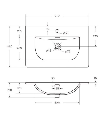 столешница под раковину belbagno 60 kep-60-cem cemento