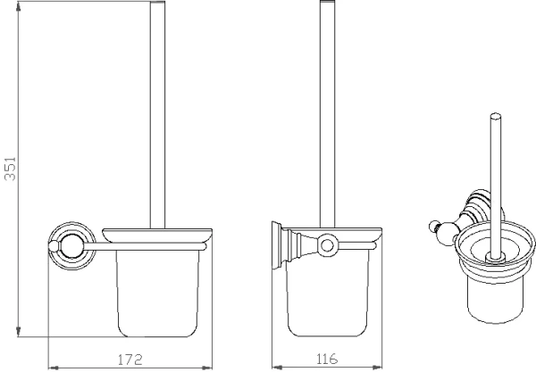 Ёршик для унитаза Sapho Diamond 1317-08 хром