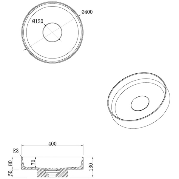 раковина-чаша boheme corian 40 801-g золото матовое