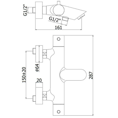 термостат для ванны paffoni light liq023hg