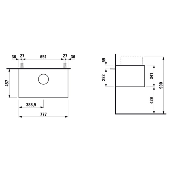 laufen laufen sonar тумба под раковину, 77.5х45.5х34см., 1 ящик, с отв. в центре, цвет: золото и черный мрамор