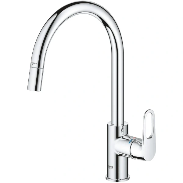смеситель для кухни grohe start flow 30569000 с выдвижным изливом, хром