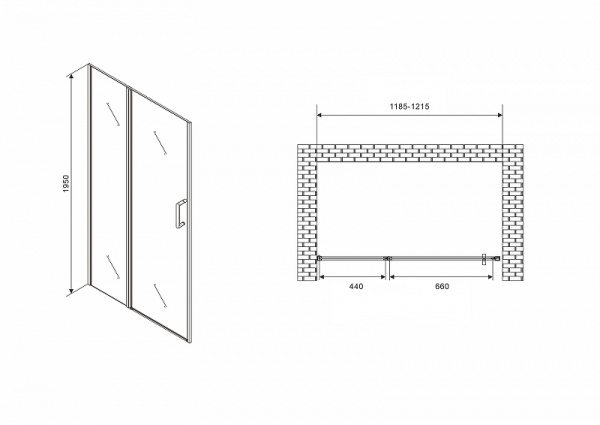 душевая дверь abber sonnenstrand 120 ag04120bs профиль черный стекло прозрачное