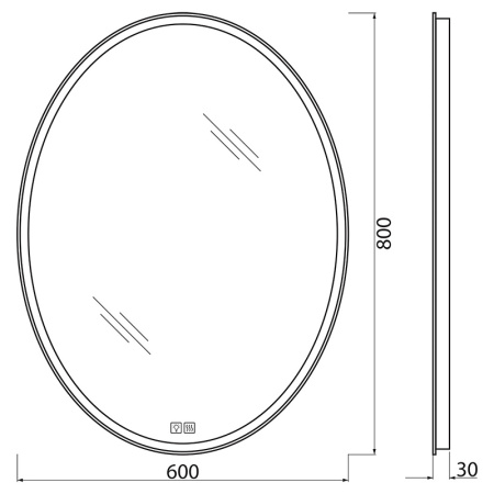 Зеркало BelBagno SPC-VST-600-800-LED-TCH-WARM с подсветкой с подогревом с сенсорным выключателем