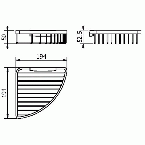 Полка угловая 19,4 х19,4 см Langberger 72560