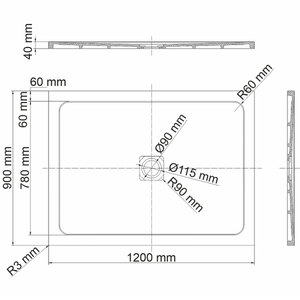 душевой поддон из искусственного камня wasserkraft dinkel 120х90 58t07 цвет белый глянец