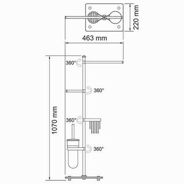 Напольная стойка WasserKRAFT K-1248 цвет хром