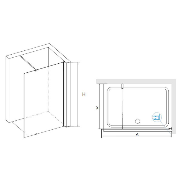 душевая перегородка rgw walk in wa-02 120 41100212-41 профиль хром стекло фактурное