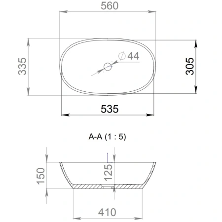 раковина накладная salini callista 1101206smrf покраска по ral