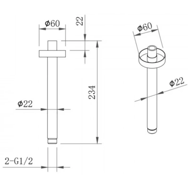 потолочный кронштейн 200 мм berges ventas r 074014