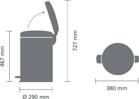 ведро для мусора brabantia newicon 114182