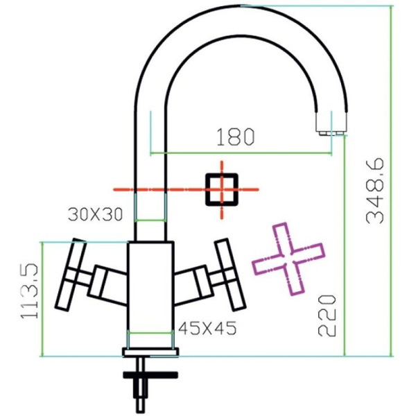 смеситель для кухни zorg inox szr-1574