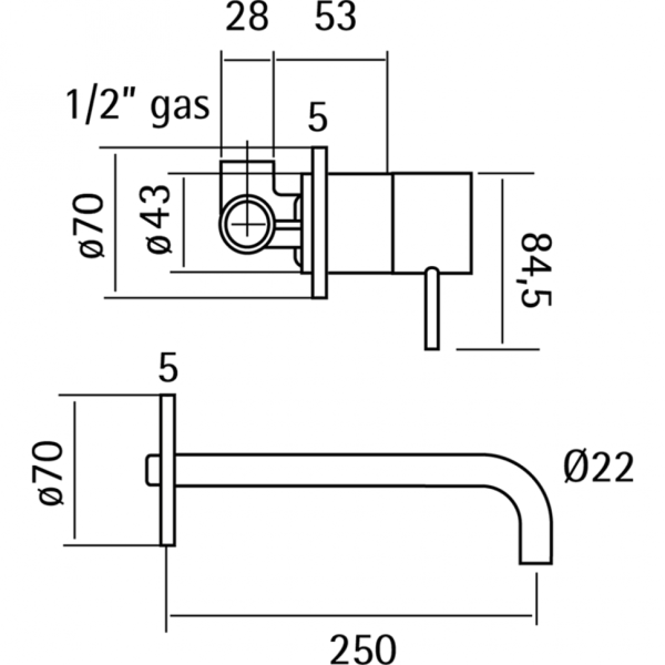 смеситель для раковины huber lynox lx002511d1