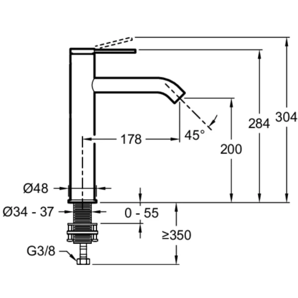 смеситель для раковины jacob delafon grands boulevards e77959-4and-2mb без донного клапана, золотой матовый
