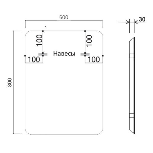 зеркало 60х80 см vincea vlm-3vc600