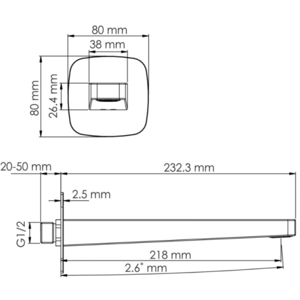 излив для ванны 218 мм wasserkraft nuthe a315