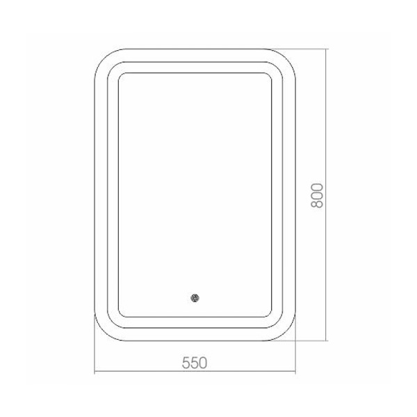 зеркало azario мальта 550*800, led-подсветка, сенсорный выключатель