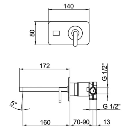 смеситель для раковины webert living lv830606015 цвет хром