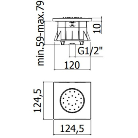 боковой душ 124,5 мм paffoni zsof121cr