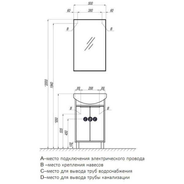 зеркало акватон рико 1a216302ri010 50х80 см