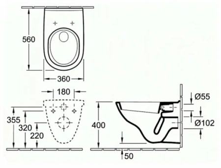 унитаз подвесной villeroy & boch o'novo 5660 10 r1