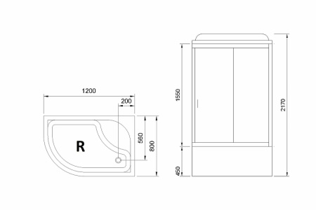 душевая кабина royal bath bk 120x80 rb8120bk5-bt-r без гидромассажа