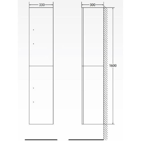 шкаф пенал belbagno aurora 33 r aurora-1600-2a-sc-pb-p-r подвесной pietra bianca без ручек