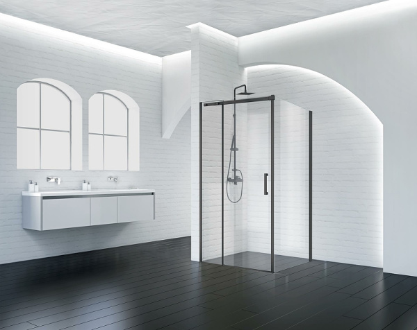 душевой уголок belbagno acqua 120х90 acqua-ah-1-120/90-c-nero профиль черный стекло прозрачное