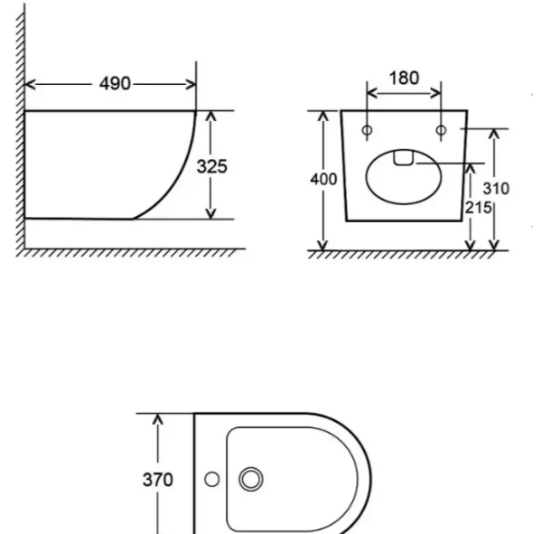 биде подвесное aquame aqm2102mb цвет черный