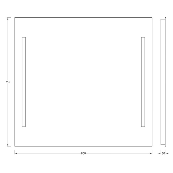 зеркало evoform lumline 75х80 с подсветкой