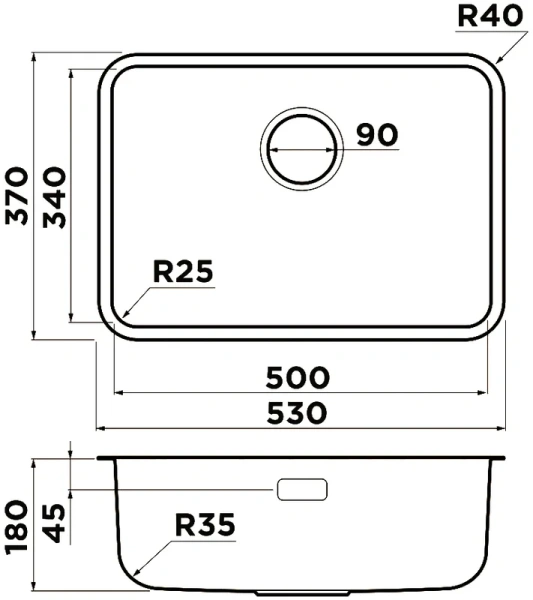 мойка кухонная omoikiri omi 53-u/i ultra mini-gb графит